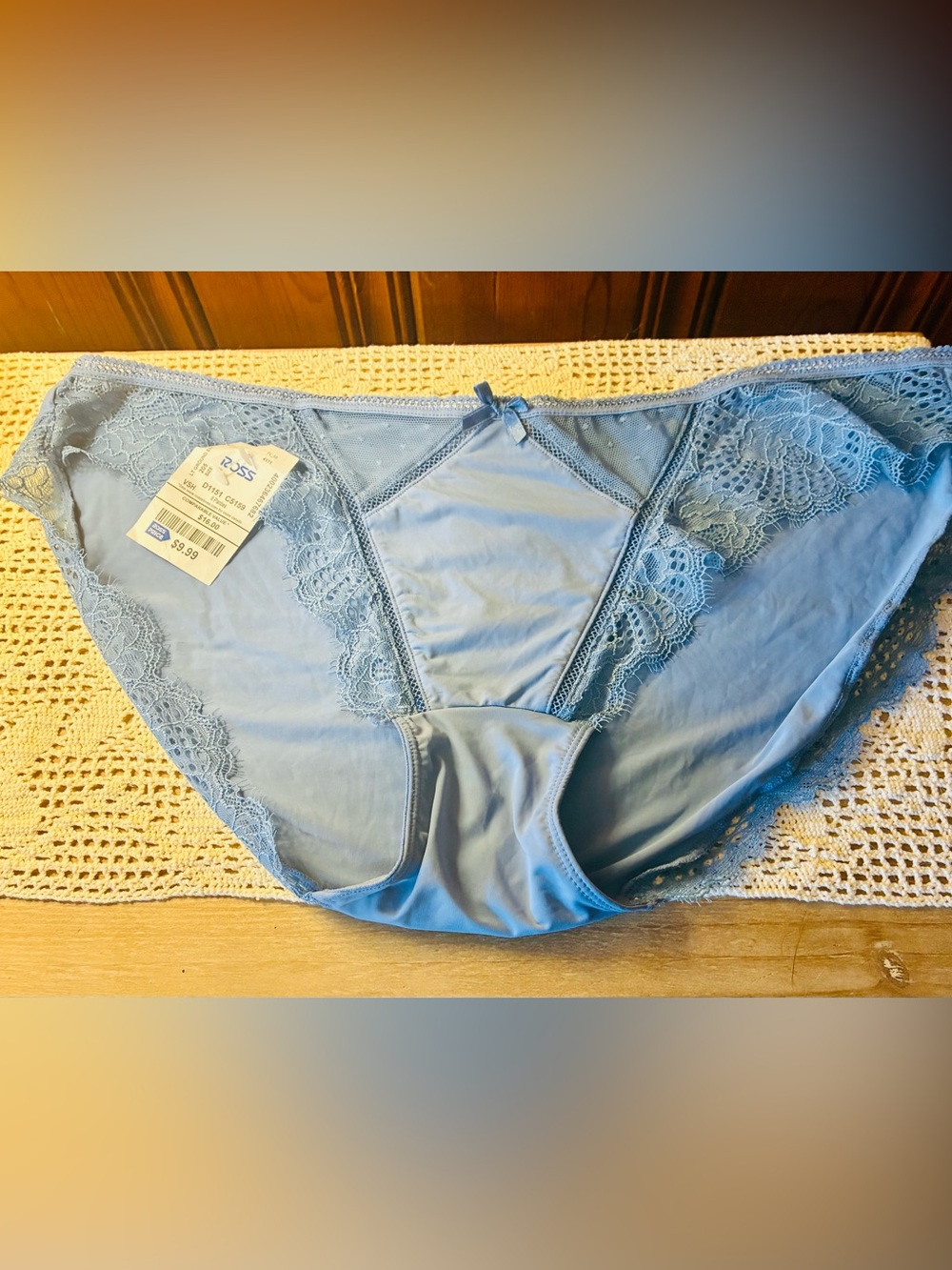 Secret Treasures Light Blue Lace Bikini Briefs
